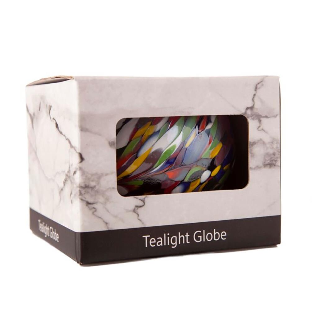 Amelia Art Glass Multi-Coloured Round Tealight Holder Extra Image 1
